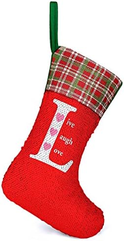 Жив Смях Любов Пайети Коледни Празници Чорапи Обратим което променя Цвета си в Магически Състав за Коледно Манто Окачени