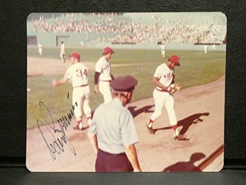 Дон Циммер подписа бейзболна картичка със снимка на Подписите на JSA COA - MLB Cut