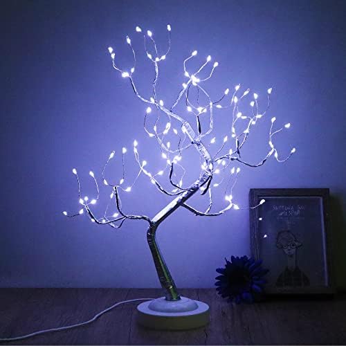 Lostars led Лампа за дърво Бонзай, Настолна лампа с Подсветка, Регулируема Лампа за осветяване на Клони, Работеща от USB