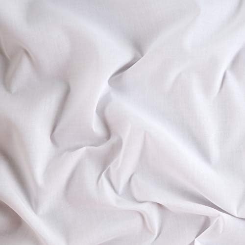 Памучен плат с бял цвят 60 см, плат by the Yard