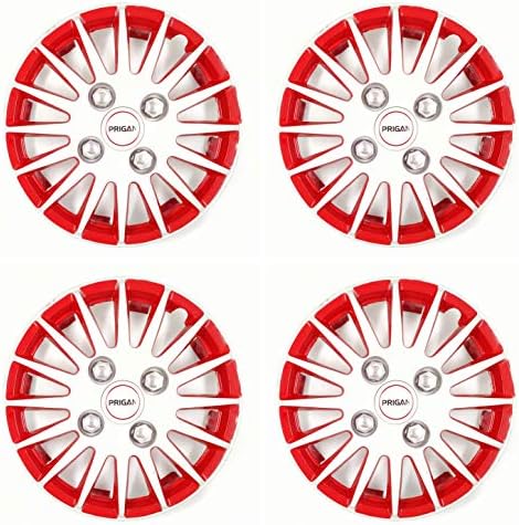 Калъф за колелата PRIGAN OPTRA Бяло-червен 14 за Optra (комплект от 4 бр.) (запрессованный) Модел - Camry, wr