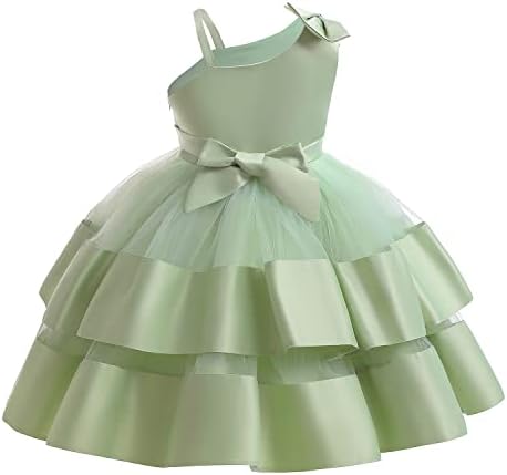 Дантелено рокля с цветя модел за момичета, Тюлевое Принцеса Рокля без ръкави с Лък, за парти, за Шаферките (от 0 до 6 години)