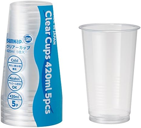 Чаши за еднократна употреба Sunup TR-4205Z, サンナップ (за слънчеви бани), прозрачни, 3,5 x 3,5 x 6,2 инчов (8,8 x 8,8 x 15,7