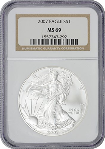 2007 $1 Американски Сребърен Орел, MS69, NGC