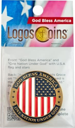 Монета Боже, Благослови Америка, Монета Предизвикателство Войници, С Патриотичен флага на сащ, Монета Една нация под Бог, Знак за независимост на САЩ, Християнски Р?