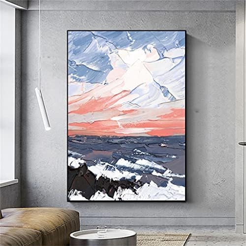 HOUKAI Цветна картина с маслени бои Небе от Океана, най-Големия Размер, Ръчно Рисувани, Абстрактна живопис, Начало