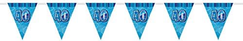 Уникална Парти 92084 - 9-подножието на Блестящи Сини Знамена на 40-ия Рожден Ден От Фолио