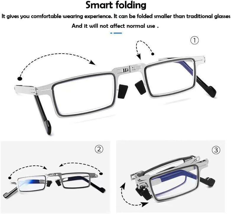 Сгъваеми очила за далекогледство за мъже, ультралегкие, висока резолюция, устойчиви на умора, очила за далекогледство Blue ray, преносими