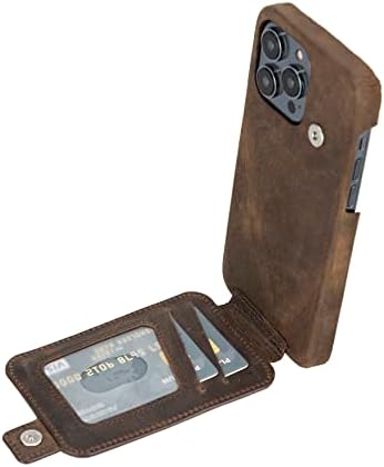Калъф BLACKBROOK за iPhone 14 Pro Max с чантата - Калъф Edmonds от естествена кожа за iPhone 14 Pro Max (6,7 инча), Защитен, с цип за портфейла си и двойна магнитна закопчалка - 4 слота за кредит?