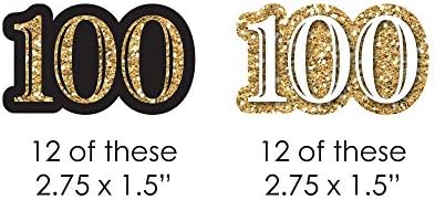 Голяма точка за щастие на 100-ия рожден ден за възрастни - Злато - Изрезки за парти по случай рождения ден под формата на diy