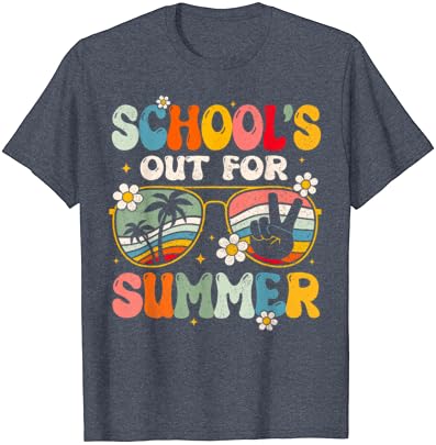Тениска в Ретро стил Last Day of School's Out For Summer Teacher За Момчета и Момичета