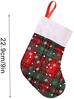 Акрилни Мъниста във формата на Снежинки, Коледни Чорапи, Подаръчен Пакет, Чанта за конфетных чорапи, Чорапи под формата на Снежинки, Карирани Притежателят на груб к