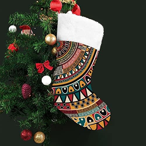 Племенни Етнически Коледни Чорапи-Чорапи с Плюшено Камина, Висящи за Домашен интериор Елхи
