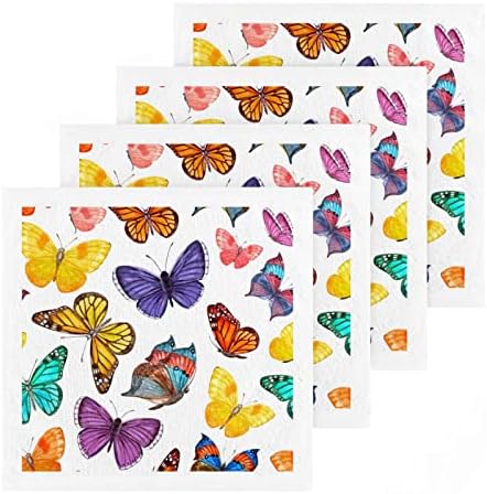Гъба Kigai Цветни Пеперуди от памук, 6 Опаковки, Добре Абсорбиращи и мека на допир хавлиени Кърпи за пръстите