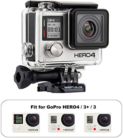 GEPULY Каркасный корпус Калъф за екшън камерата GoPro Hero 4, Hero 3 +, Hero 3 Страничната Открит Защитен Корпус Калъф със задната Рамка на панела и LCD-сензорен заден панел за каме?