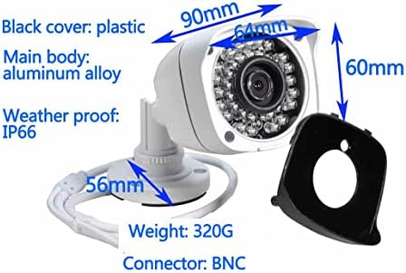 BlueFishCam 2-Мегапикселова AHD Камера за видеонаблюдение 2.0 MP AHD, TVI, CVI със стикер OSD 1080P CMOS Чипове с ИНФРАЧЕРВЕНО