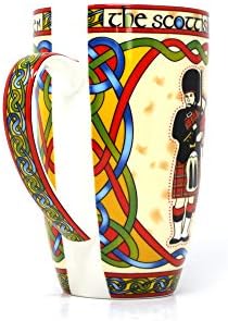 Шотландският Чаша-гайдар с шарките на Червени шотландски келтски възли и Высокогорными волынками от Royal Tara