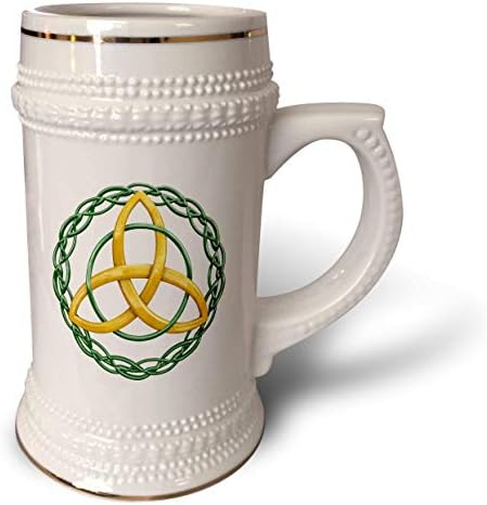 3dRose Triquetra Възел, келтски символ чаши Света Троица, 18 унции (STN_295422_1), 22 грама, бяла