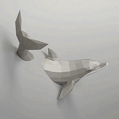 WLL-DP Креативен Вид Делфин Хартиена Скулптура 3D Книжен Модел САМ Оригами Пъзел Хартиен Трофей Игра Ръчно изработени Геометрично