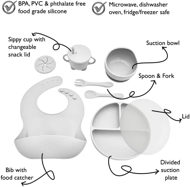 Аксесоари за отбиване от гърдата Roeko Baby led подсветка - Комплект за хранене на детето с капак - Издънка за бебето