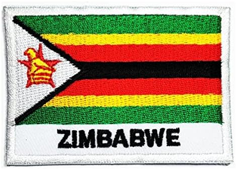 Салфетки Плюс 2 елемента. 1.7X2.6 инча. Нашивка с Флага Зимбабве, Тактически Военен Флаг Квадратна Форма, Бродирани Ленти, Етикети с Флага на Страната, Украса за Бродери
