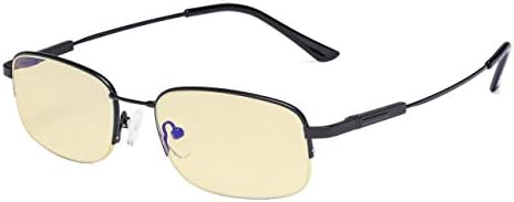 Компютърни очила Eyekepper За мъже И Жени-Сини Светозащитные Очила За четене-Четци Titamiun с паметта-Половината от рамки за очила, черен + 0,75