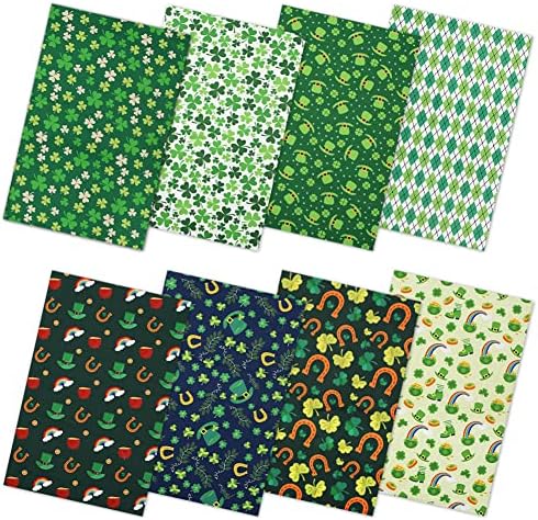 Опаковка от 8 Опаковки Листа плат със Зелени Трилистником на Деня на Св. Патрик, 20 x 20, в гама от 8 Фигури, включително и на Подкова, Честит Четырехлистный Детелина за К