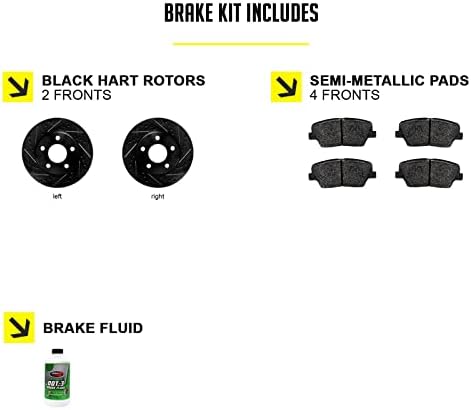 Комплект предните спирачки и ротори Hart Brakes |размерът на Предните спирачни накладки | Спирачни Ротори и подложки| Полуметаллические
