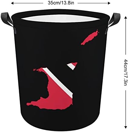 Флаг Карта на Тринидад и Тобаго, Кошница за дрехи, Сгъваема Кошница за дрехи, Чанта за съхранение на бельо с дръжки