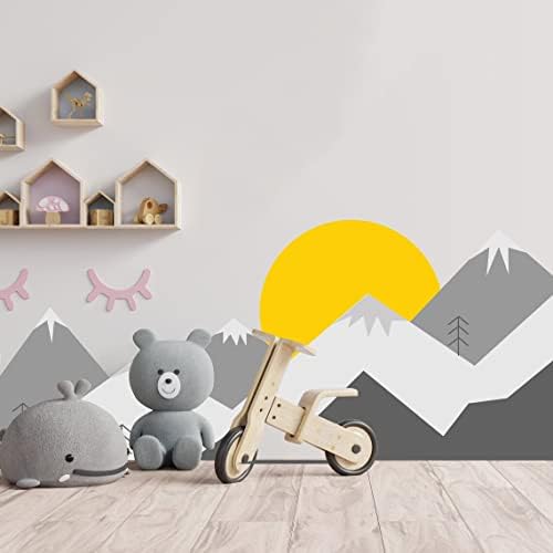 Стикер на стената в планините - Планините Vinyl Стикер Декор за Детска Стая за Малки Момчета - Огромна Тема