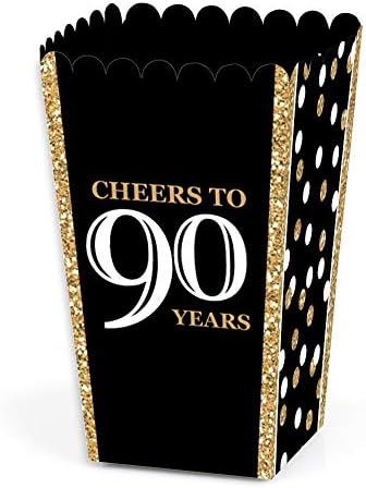 Възрастен 90-ия рожден ден - Златен - Подаръчни кутии за предложения Пуканки в чест на рождения Ден - Комплект