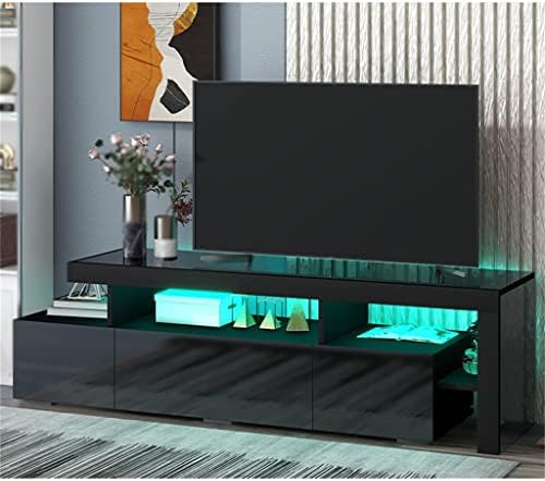 LHLLHL Модерна 16-цветен led осветление Поставка за TV-шкаф с UV гланц Развлекателен център 70-инчов телевизор (Цвят: D, размер: