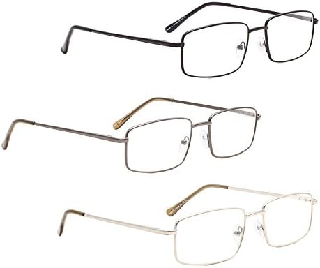 LUR 3 опаковки очила за четене в полукръгла рамка + 3 опаковки на метални очила за четене (само 7 двойки ридеров + 1,50)