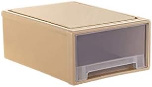 кутия за съхранение на обувки, без лента, Компактна Кутия за съхранение, Прозрачен шкаф за обувки, Модерен (Цвят: каки, размер: 40 * 27,8 * 15 см)