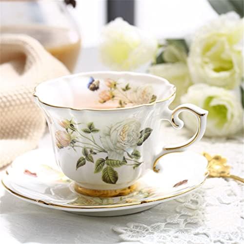 TREXD Набор от кафе чаши от британския костен порцелан, комплект порцеланови чаени чаши, Керамична чаша за Кафе, посуда и