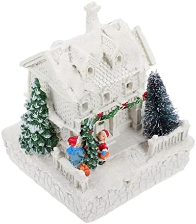 SEWACC 1 бр. Коледен Нажежен Къща, Бяла Начало Декор, Led Коледна Къща, Фигурки за Коледните Къщички, Украса за