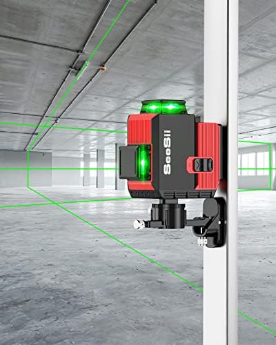 3D Лазерен Ниво Самовыравнивающийся 3x360 ° Зелен Лазер Ниво с дисплей батерии с пулсиращи режима за монтиране на стена