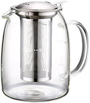 Чайник TOYO HOFU 38 грама/1100 ml от Прозрачно Стъкло с подвижна заварочным устройство от неръждаема стомана за хлабав ламарина, чай, Огнеупорни, Сигурно за печки, Голям кап