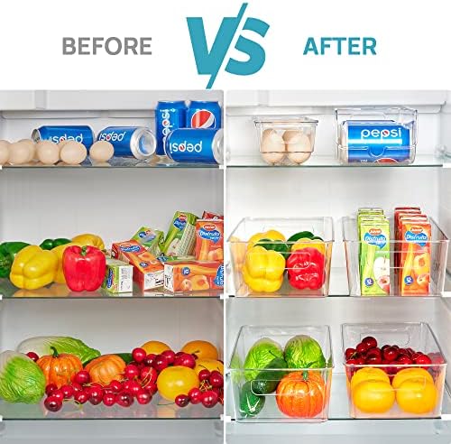 Vtopmart 6 чекмеджета, за съхранение на храни и органайзер за хладилника на 8 опаковки
