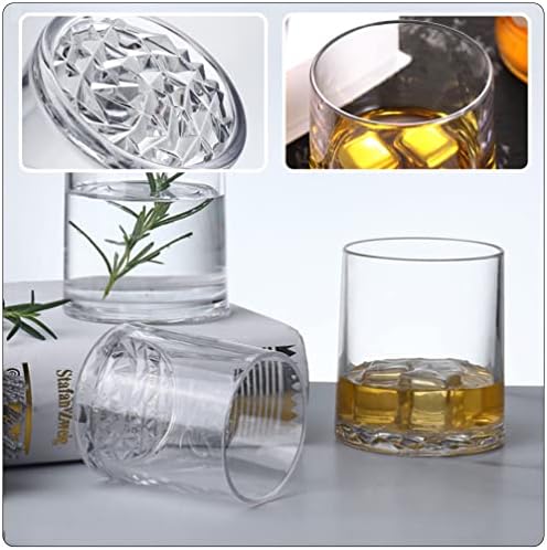 Стъклени Чашки Cabilock Стъклени Чашки Rocks Glasses 2 елемента Акрилни Чаши За Вино Чаши За Уиски Нечупливи Чаши За Вино