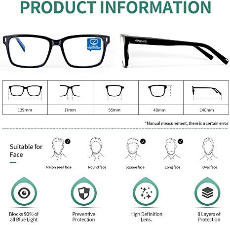 Леки компютърни Очила K KENZHOU Blue Light Blocking в ацетатна рамки за защита от пренапрежение на очите за жени и мъже