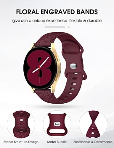 Силиконов каучук с цветен надпис 20 мм, съвместим с Samsung Galaxy Watch 4 Band 40 мм 44 мм/Watch 3 41 мм/Active