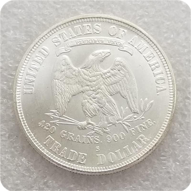 QINGFENG Старинни Занаяти Американска Монета 1875-Те Години Седнала Цвете Чуждестранна Възпоменателна Монета