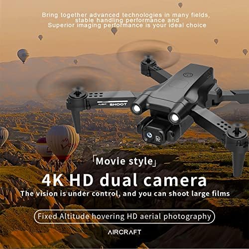 Сгъваем Дрон с 4K камера HD, играчки с дистанционно управление Qu?dcopter, без глава Режим, Регулиране на скоростта