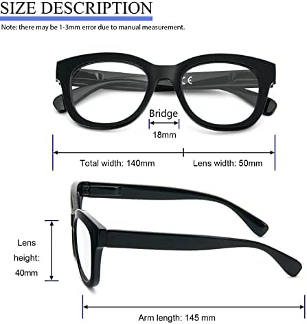 DXYXYO Извънгабаритни Очила за четене + 2.0 за Жени с Анти-Синя Светлина в Стил Опра Computer Reader