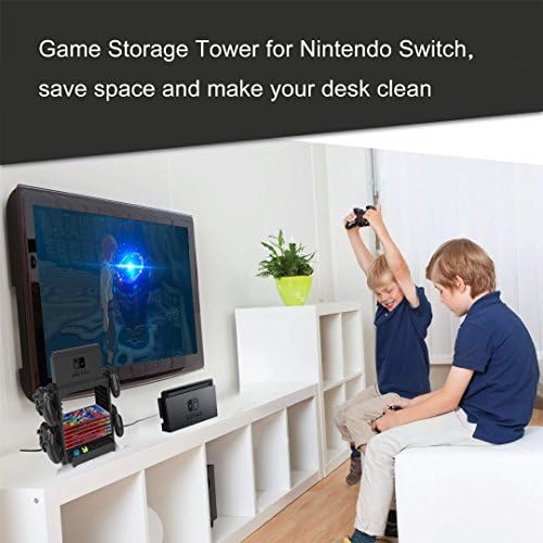 Многофункционална кула титуляр за съхранение слот та J & TOP, Съвместим с конзола Nintendo Switch /OLED и контролери