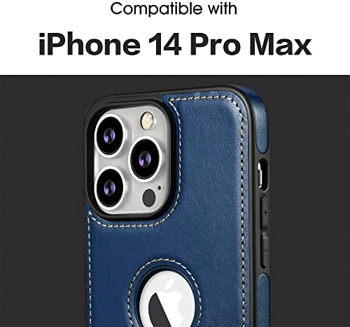 Кожен калъф Bufroye за iPhone 14 Pro Max, Луксозен Кожен калъф 14 Pro Max, Бизнес Ултратънък Противоскользящий Защитен