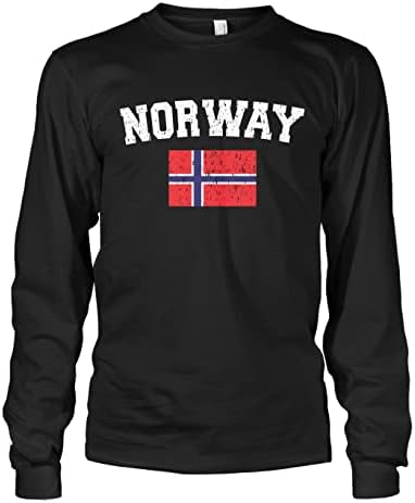 Мъжки Выцветшая тениска с дълъг ръкав Cybertela с норвежки флаг и ожулвания