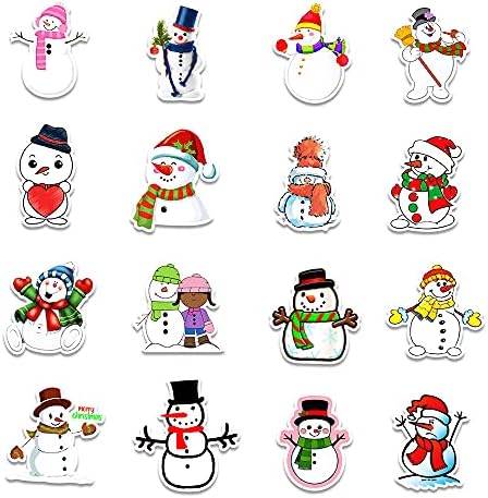 Чисто компресия 200 БР Коледни Зимни Етикети с Снеговиком - Винилови Стикери с участието на Дядо Коледа, коледни
