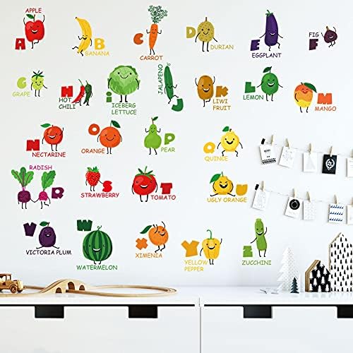 Wallpark Карикатура, Плодове Зеленчуци Английското Име на Стикери За Стени, Стикери за Стена, За Деца Детска Домашна